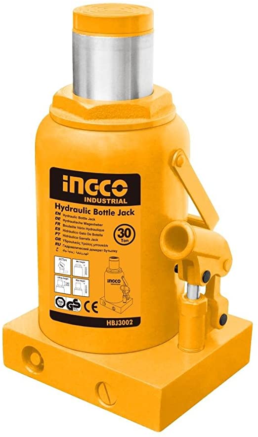GATO HIDRÁULICO 30T TIPO BOTELLA 22.3KG INGCO HBJ3002