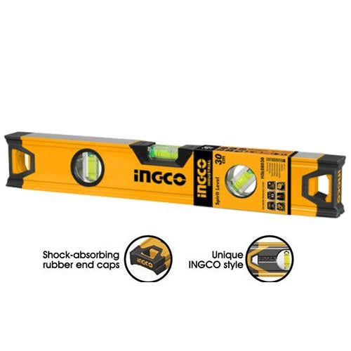 NIVEL ALUMINIO REFORZADA 12´´ 3 GOTAS 30CM INGCO HSL08030