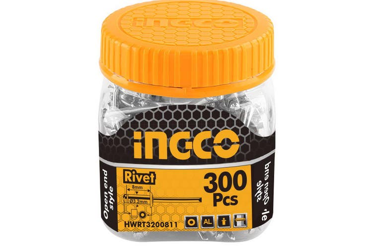 REMACHES DE ALUMINIO 3.2*8MM 300PCS/SET INGCO HWRT3200811