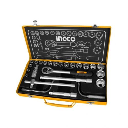 JUEGO DE CUBOS MECÁNICO 10MM A 32MM 1/2" 24 PIEZAS INGCO HKTS0243