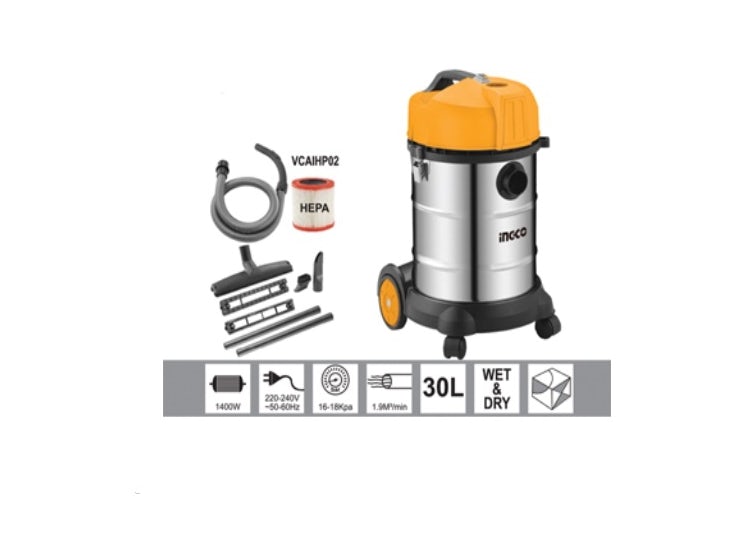 ASPIRADORA DE POLVO 110V-120V~60Hz 1400W 30L INGCO UVC14301