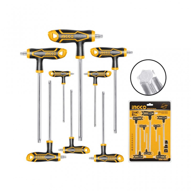 JUEGO DE LLAVES TORX MANGO T INGCO HHKT8083