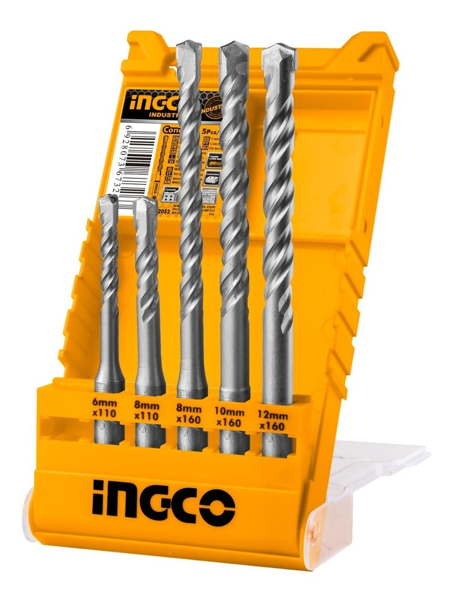 JUEGO DE BARRENAS SDS PLUS 1/4 A 15/32 5 PCS PLUS KIT INGCO UAKD2052