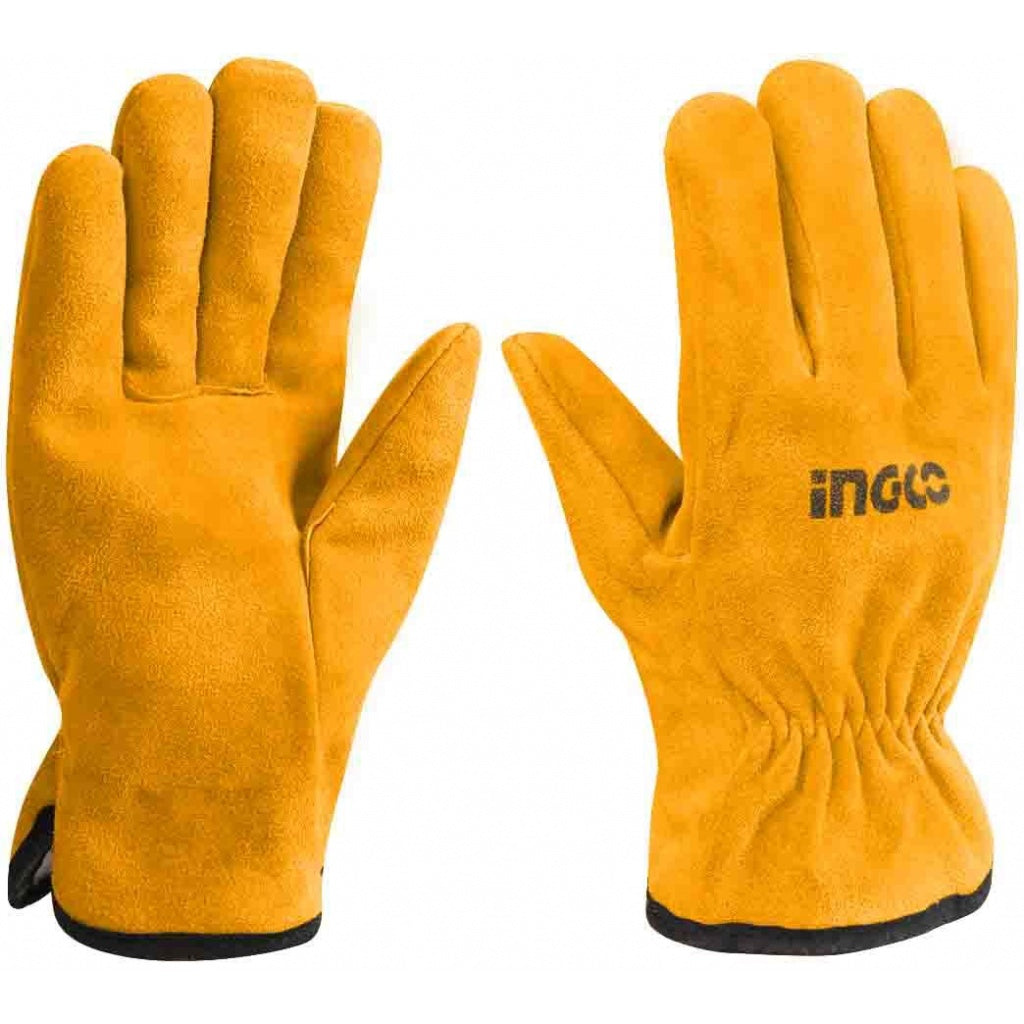 GUANTES PIEL AMARILLO P/OBRERO INGCO HGVC02
