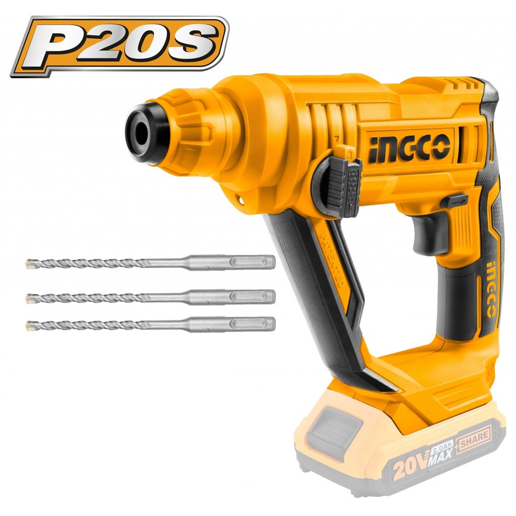 TALADRO INALAMBRICO 1/2 C/MARTILLO ROTATIVO DE IONES DE LITIO 20V 5100RPM INGCO CRHLI1601
