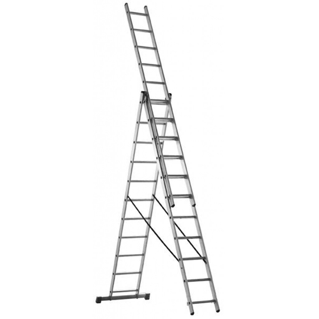 ESCALERA DE EXTENSIÓN DE 3 SECCIONES 150KG 79*16*256MM 9 PIE INGCO HLAD03391
