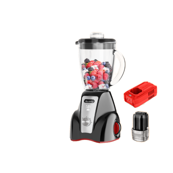 LICUADORA INALÁMBRICA DC 16V 1.5L 300W VASO VIDRIO CON 1BATERIA2.0AH +1CARGADOR DECAKILA KUJB052B
