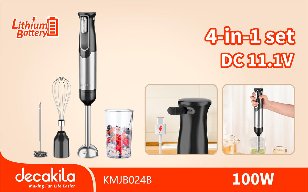 KMJB024B JUEGO LICUADORA MANO USB 100W DC 11.1V DECAKILA