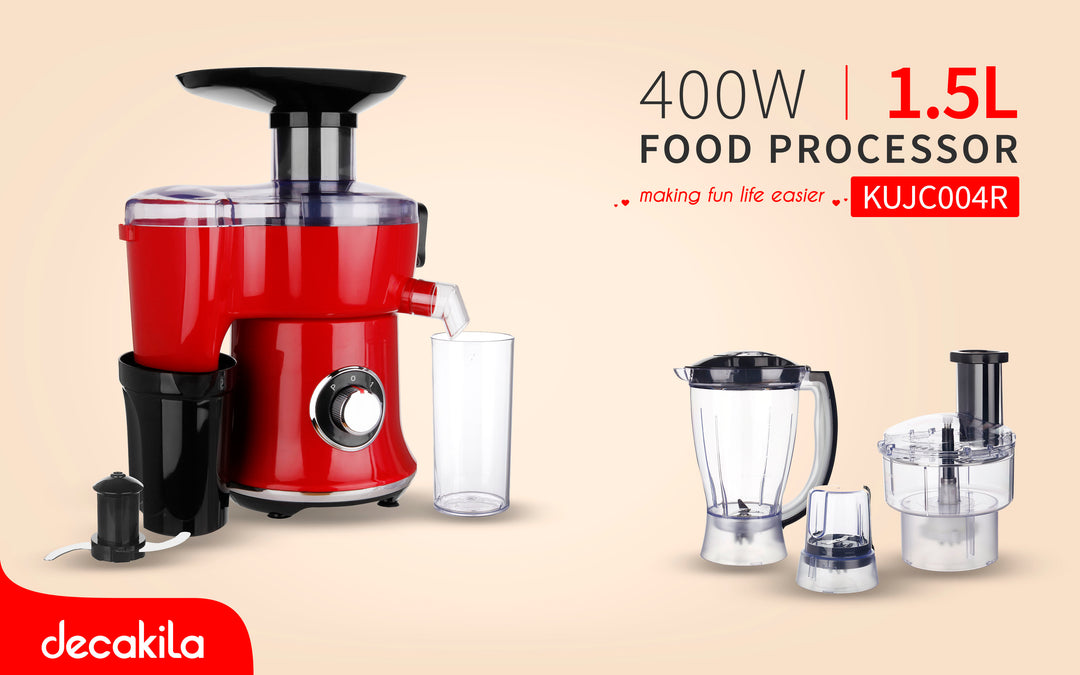 KUJC004R JUEGO PROSESADORA DE ALIMENTOS ELECTRICO 400W DECAKILA