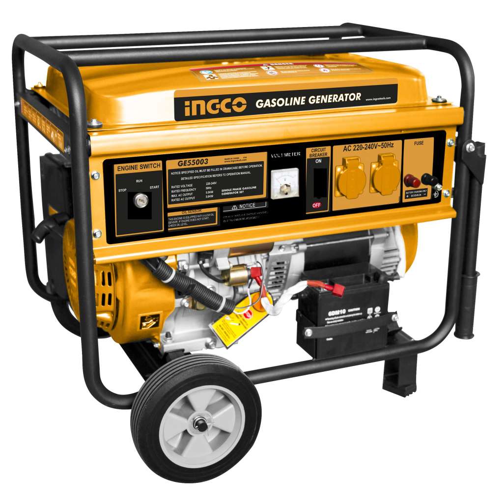 PLANTA ELECTRICA C/LLAVE 6.5KW 13HP  GASOLINA 110-120 V/220-240V/60HZ INGCO UGE55003