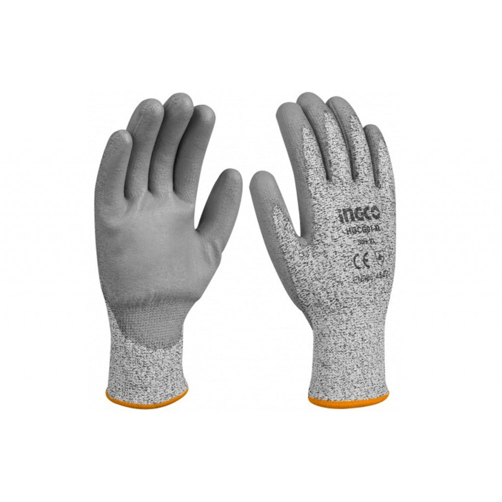 GUANTES LÁTEX GRIS  L  INGCO HGCG01-L