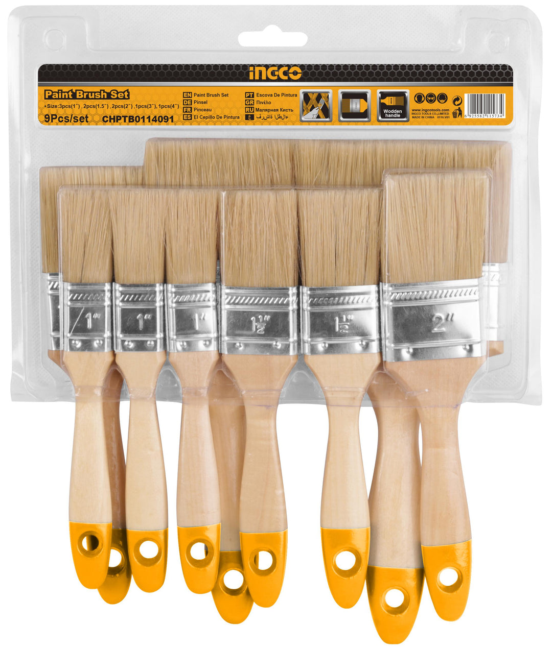 BROCHAS DE PINTURA 9PCS (SET) INGCO CHPTB0114091